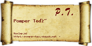 Pomper Teó névjegykártya